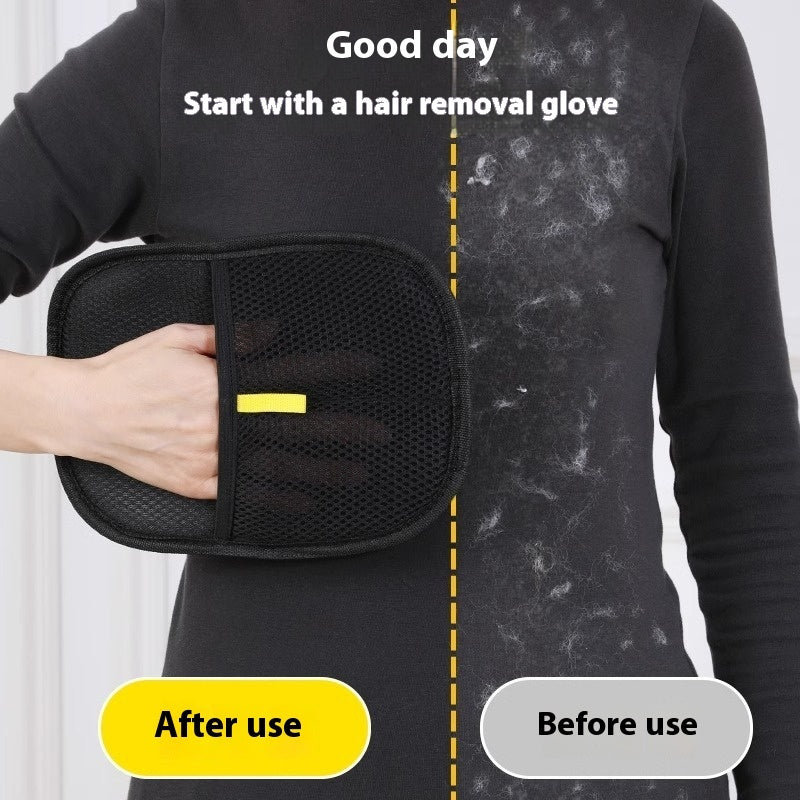 Back view of pet hair glove showing adjustable wrist strap